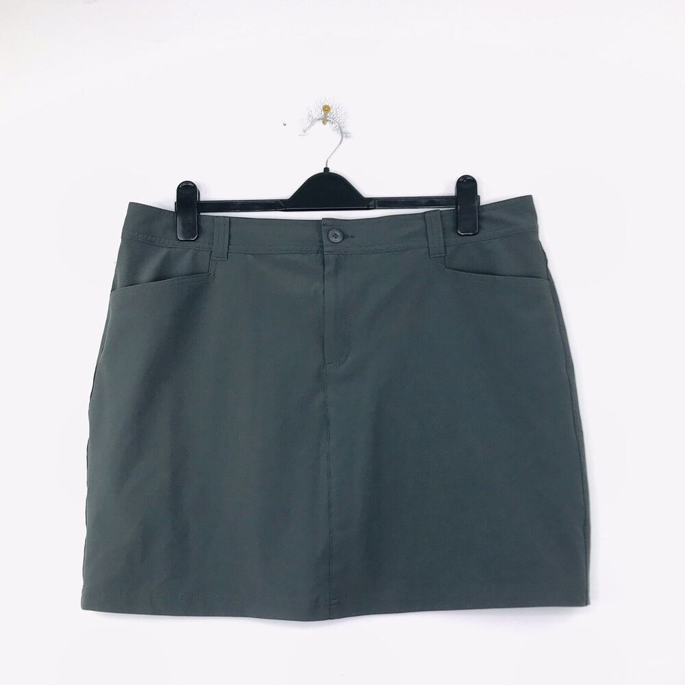 Eddie Bauer Women's 16 Skort Pockets Outdoor Casual Lined Solid Gray AI29